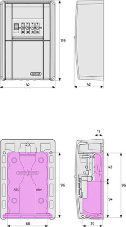 Abus KeyGarage 787 LED / schwarz-silber