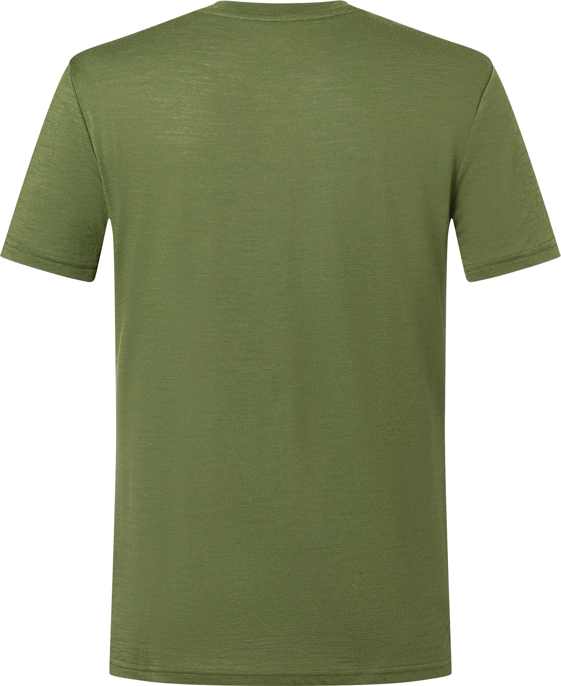 WANDER WHEEL Herren-Kurzarm-Merino-Shirt / chive/jet  / L