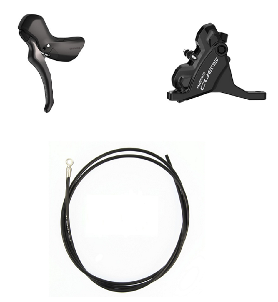 Scheibenbremsen-Set CUES BR-U6030 mit ST-U6030 / schwarz / vorne, Hebel links, bremsen, 100 cm