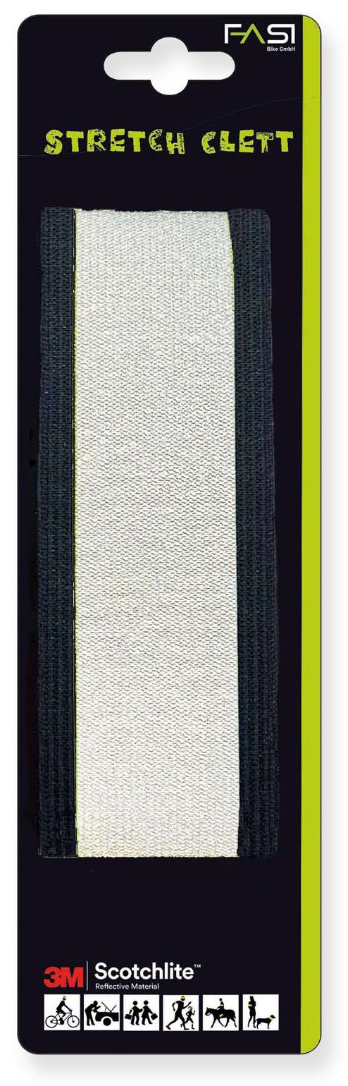 Stretch Clett Reflexband / schwarz