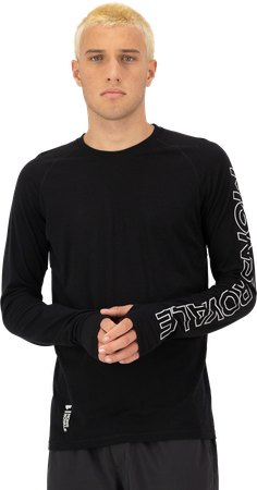 TEMPLE Herren-Merino-Langarmshirt / black / S