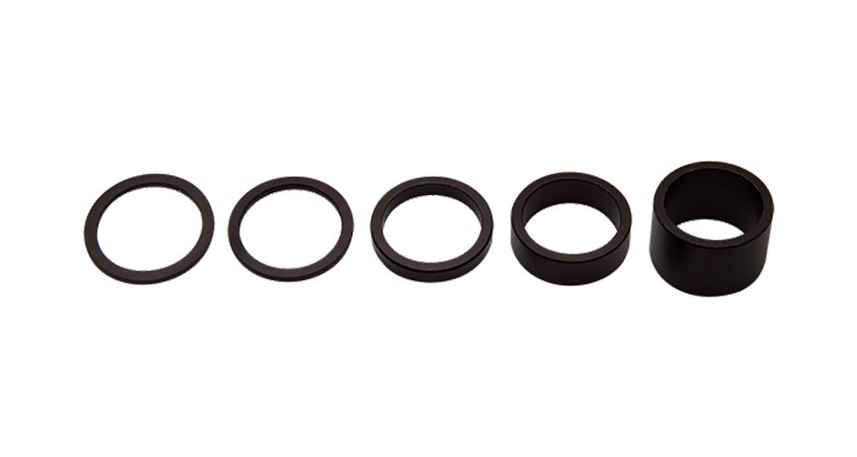 PRO Steuersatz-Spacer 28.6 mm Alu Set schwarz / schwarz