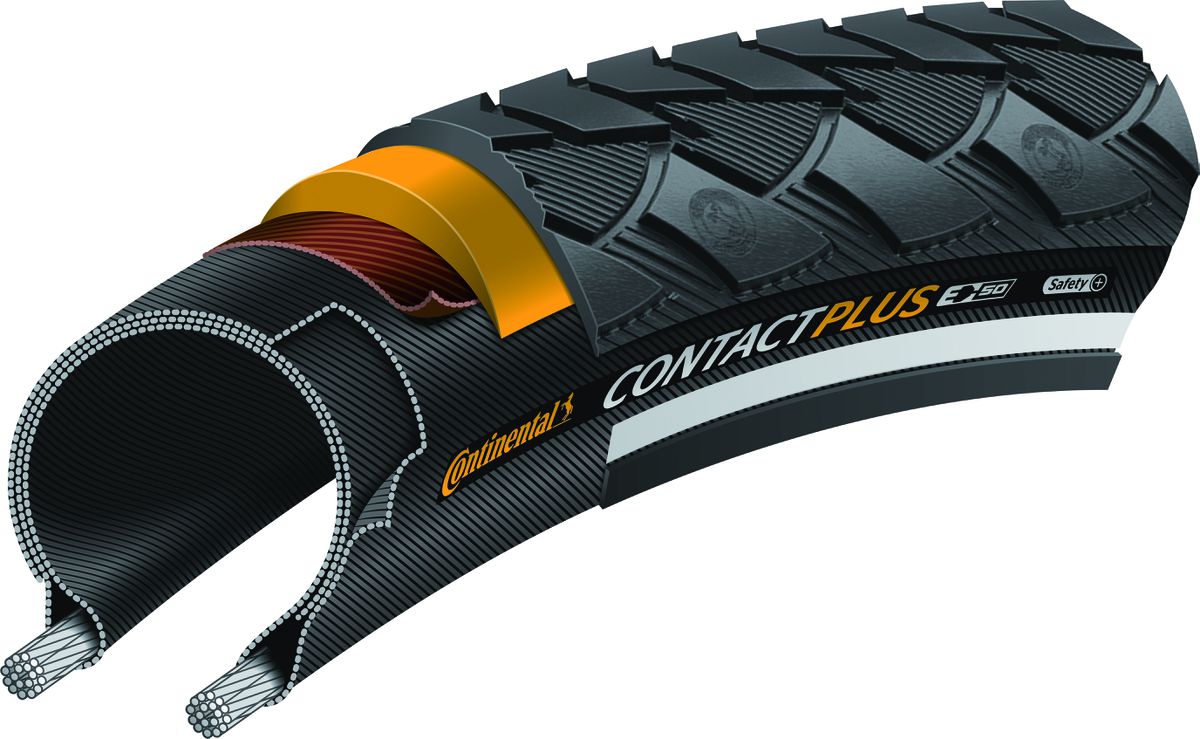 Continental Contact Fahrradreifen – 20 Zoll (20 X 1.75), Allrounder Mit SafetySystem Breaker, Schwarz
