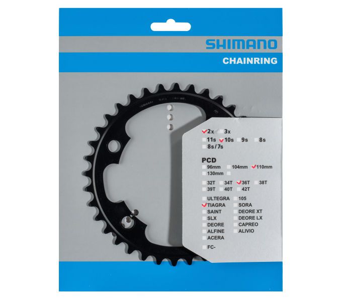 Kettenblatt Tiagra FC-4700 Double / schwarz / 36 Zähne, ML