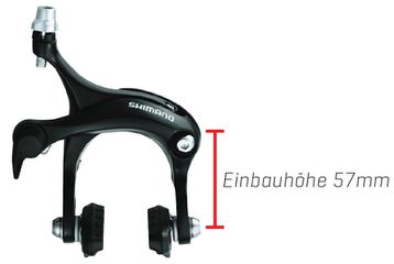 BR-R451 Rennvelobremse mit Einbauhöhe 57mm / schwarz / hinten