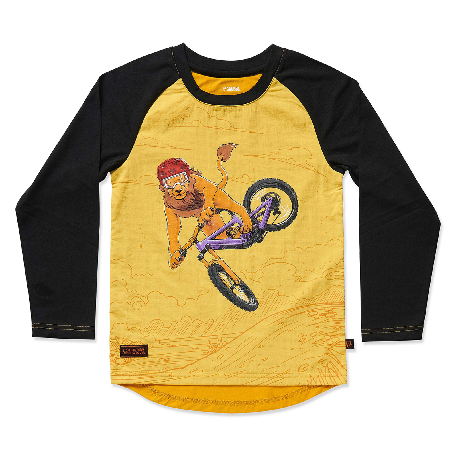 Lion Windproof Kids MTB Jersey / yellow / 4 Y
