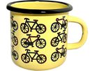 VELO Emailletasse mit Velomotiv / gelb / 300 ml