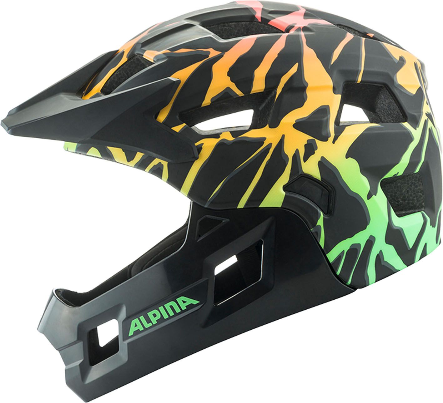 RUPI Kinder-Vollvisierhelm / fading-neon matt / onesize (50-55cm)