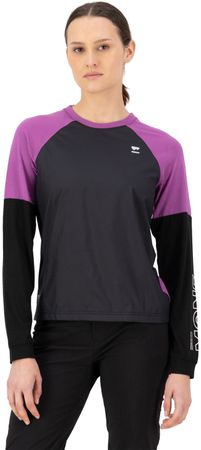 TARN WIND Damen-Merino-Langarmshirt / purple bolt/black / XS