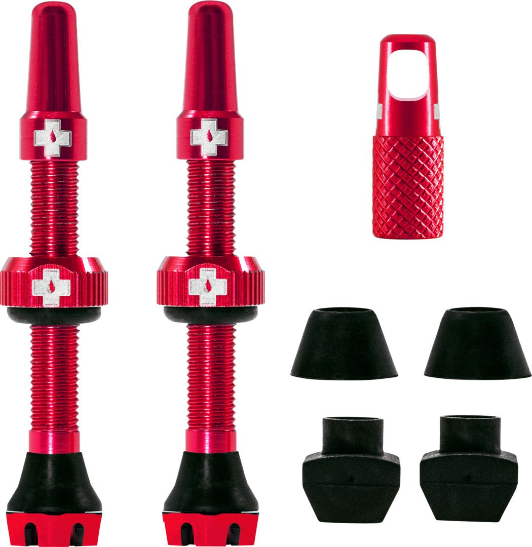 V2 Tubeless Ventil Kit / Red / 44 mm