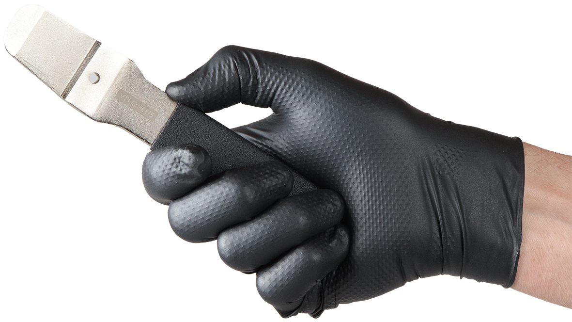 GRIP TEXTURE, Nitrilhandschuhe verstärkt, 50 Stk. / schwarz / L