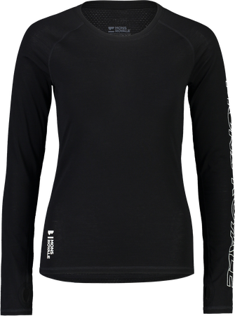 BELLA Damen-Merino-Langarmshirt / black / XS