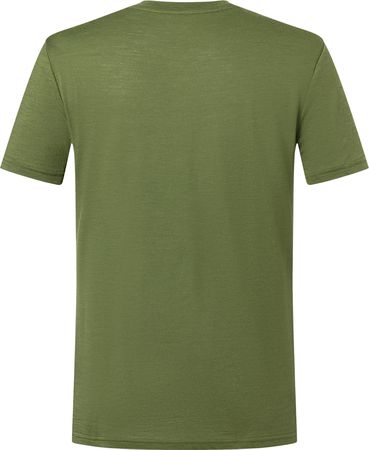 WANDER WHEEL Herren-Kurzarm-Merino-Shirt / chive/jet  / L