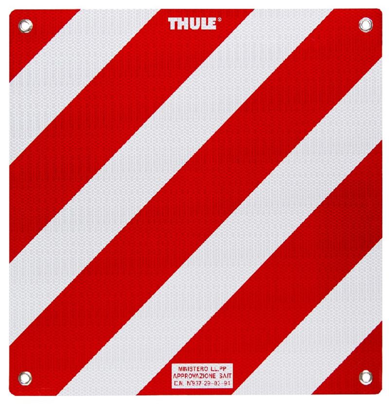 WARNTAFEL für Heckträger, reflektierend für Italien/EU (ausser Spanien) / rot weiss / 50 x 50 cm