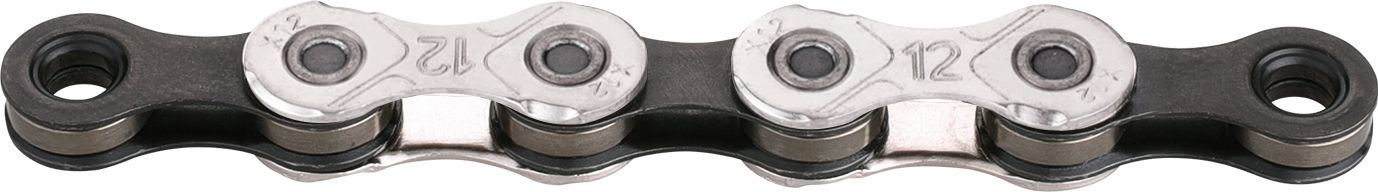 X12 Kette für alle 12fach-Schaltsysteme von Shimano, SRAM, Campagnolo u.a. / silber/schwarz / 12-fach