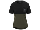 RIDE Damen-Gravel-Kurzarmshirt / black/trail green / L