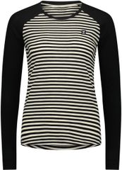ICON RAGLAN Damen-Merino-Langarmshirt / mr stripe/black / L
