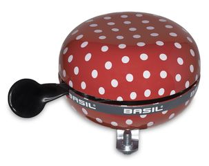 Polkadot Fahrradklingel 80mm / rot/weiss gepunktet