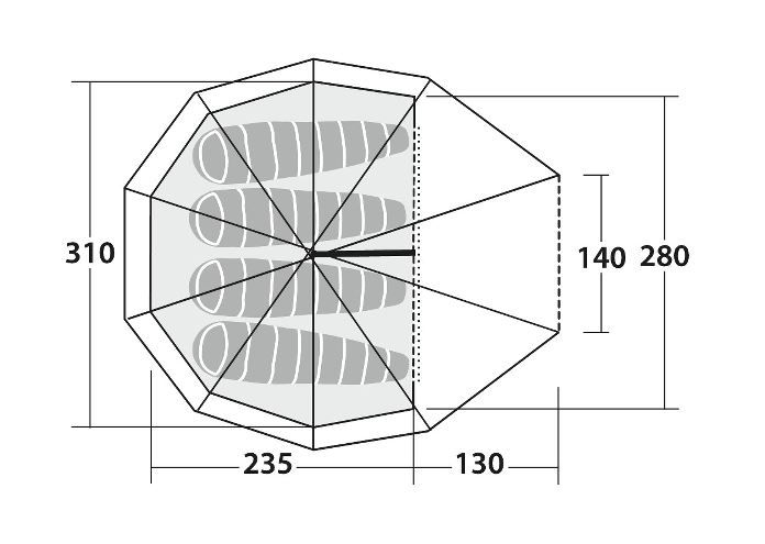 GREEN CONE, 4-Personen Zelt / Tipi / grün