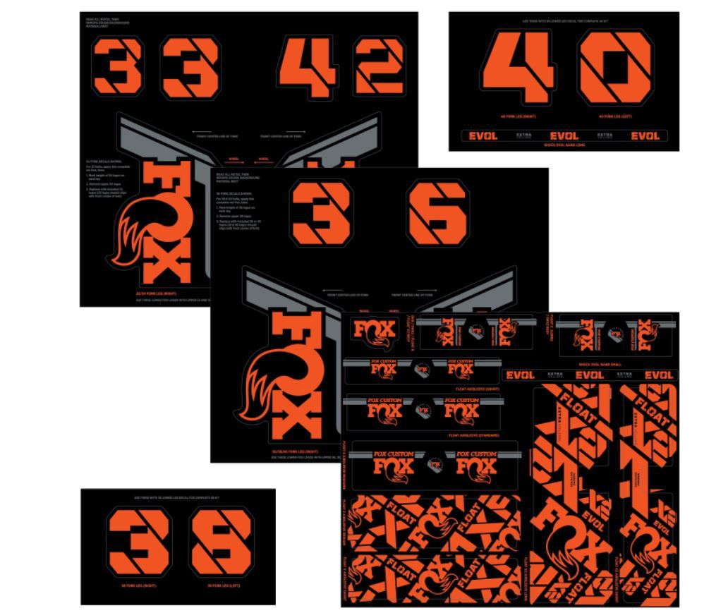 Decal 21 Custom Fork & Shock / Factory Orange