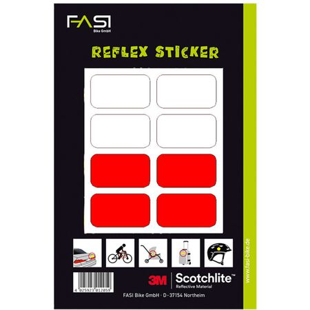 Reflex-Sticker Vierecke 3M-Scotchlite Folie / weiss_rot