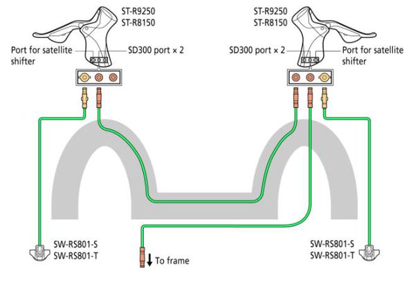 Brems-/Schalthebel Dura-Ace Di2 ST-R9250 / Schwarz / Paar, 2x12, 230 g