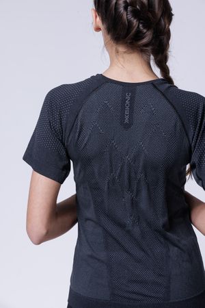 X-Bionic Women XCeed Run Shirt SH SL / X black rhino grey / L
