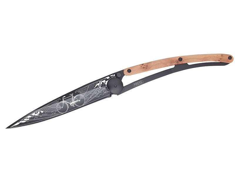 KLAPPMESSER mit VELO-TATOO / schwarz-braun