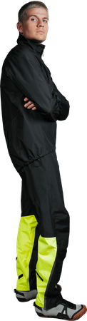GLIDEWHEEL GTX Herren-Regenhose / black/neon yellow / L