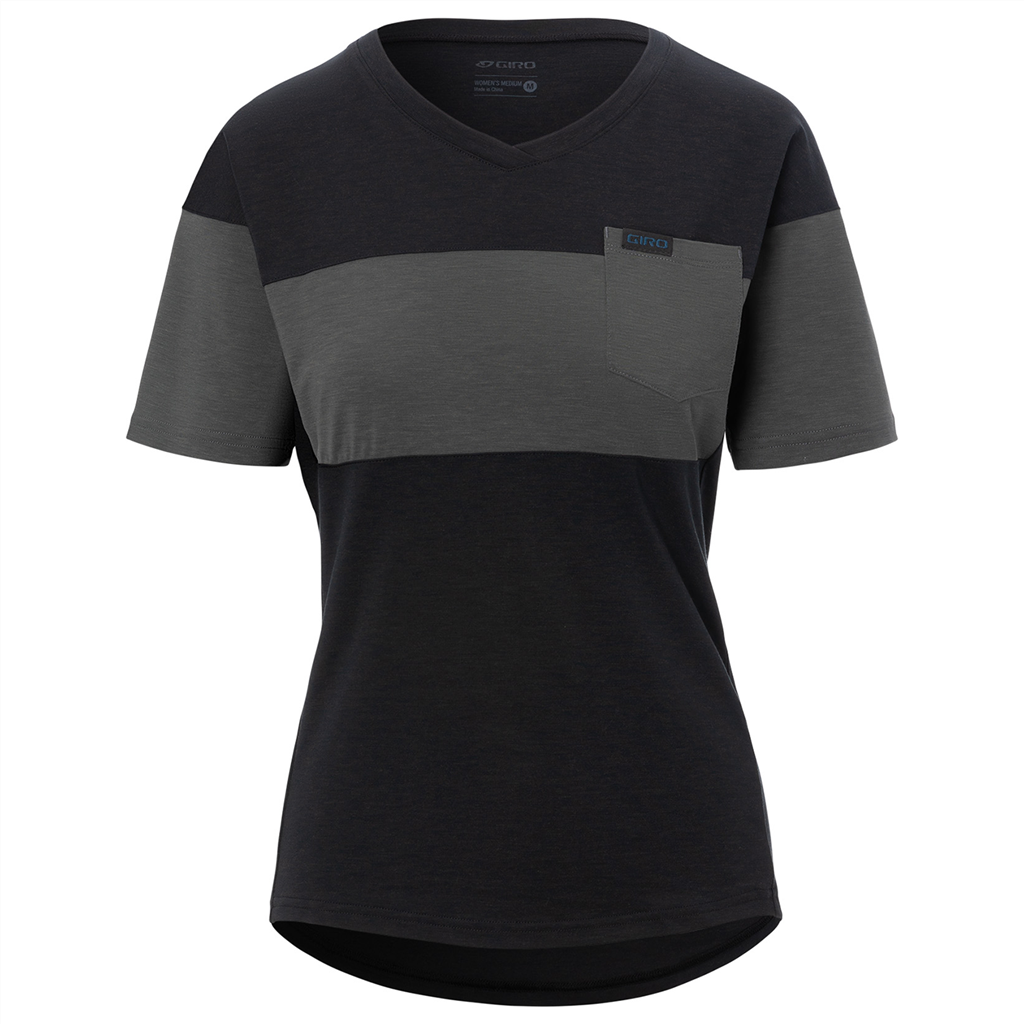 RIDE Damen-Gravel-Kurzarmshirt, black/charcoal - Hauptansicht