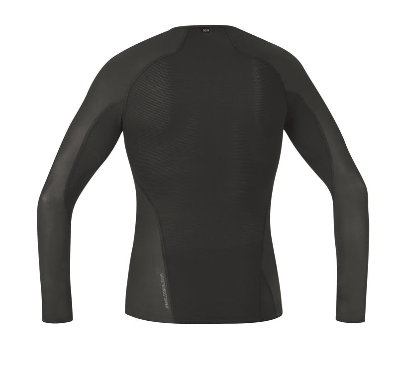 M GWS BASE LAYER Herren-Langarmshirt mit Windstopper / schwarz / L