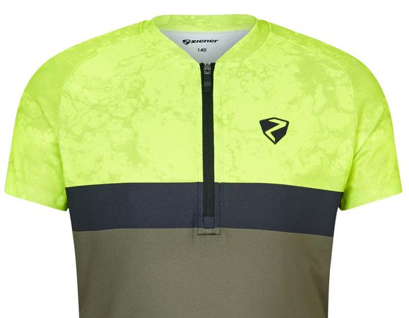 NILIO Kinder-Kurzarmtrikot / poison yellow / 128