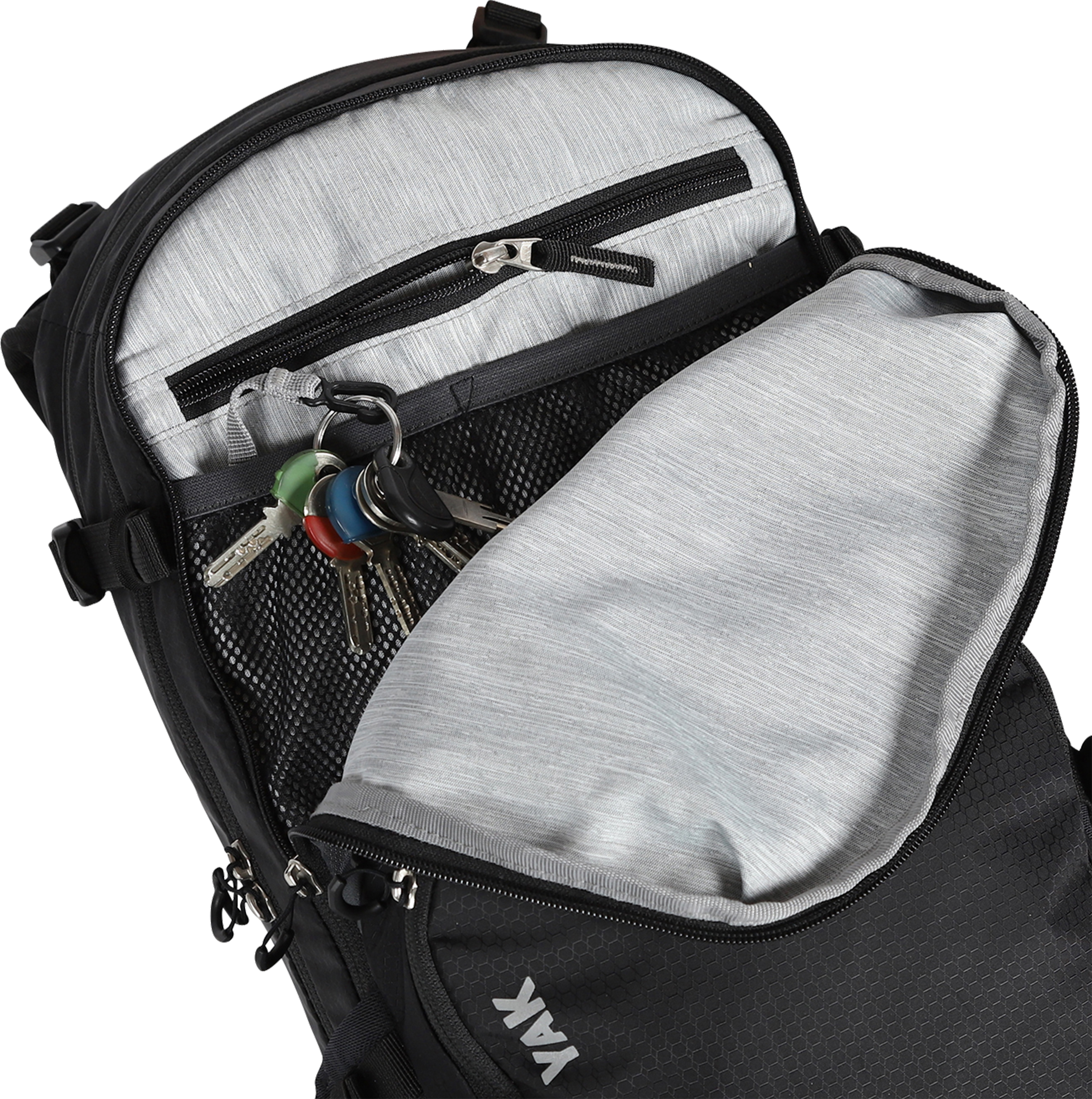 YAK Rucksack 19 + 5 Liter / schwarz grau / 19+5L