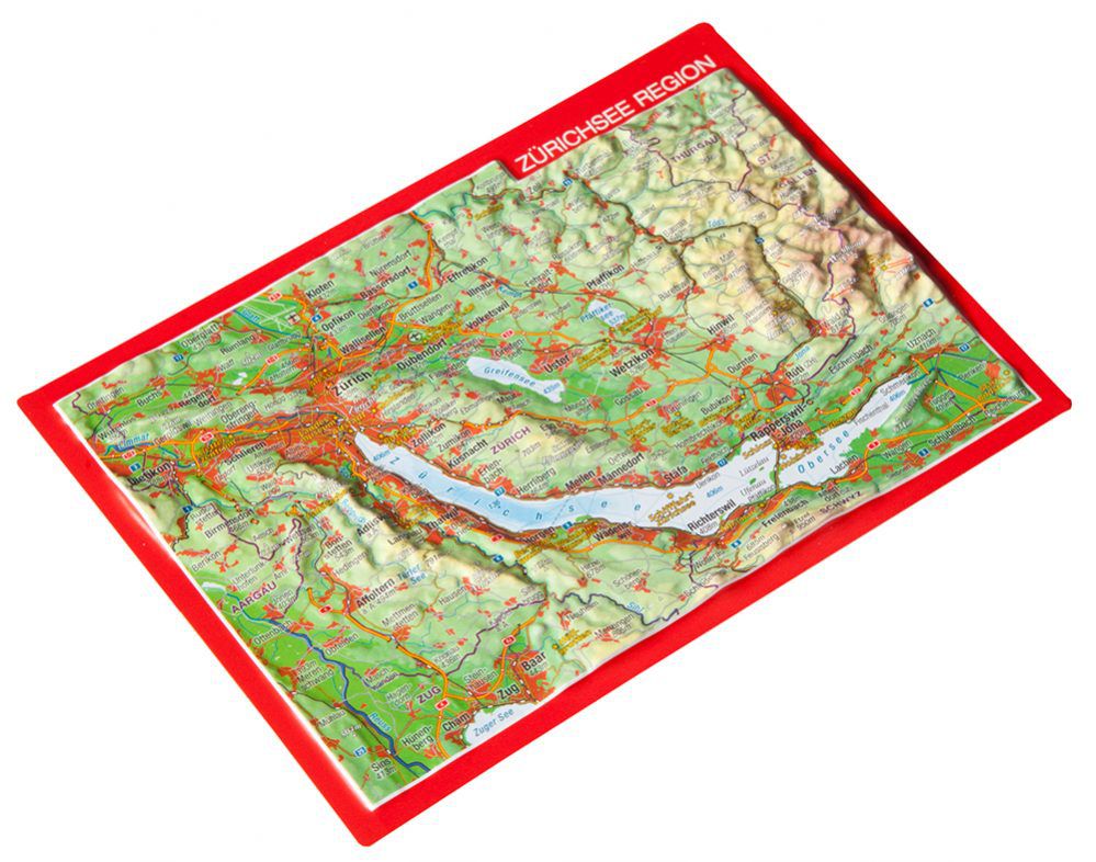 GEORELIEF ZÜRICHSEE 3D-Postkarte