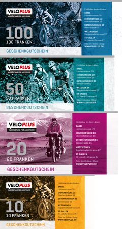 Geschenkgutscheine Fr. 10.- bis 100.- / CHF 20