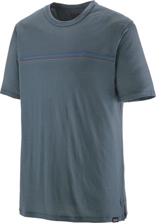 CAP COOL Herren-Merino-Kurzarmshirt / utility blue (fitz roy fader) / L
