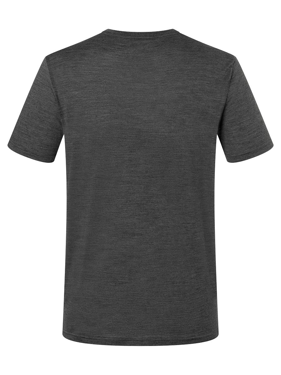 LA MAQUINA Herren-Kurzarm-Merino-Shirt / pirate grey melange / XXL