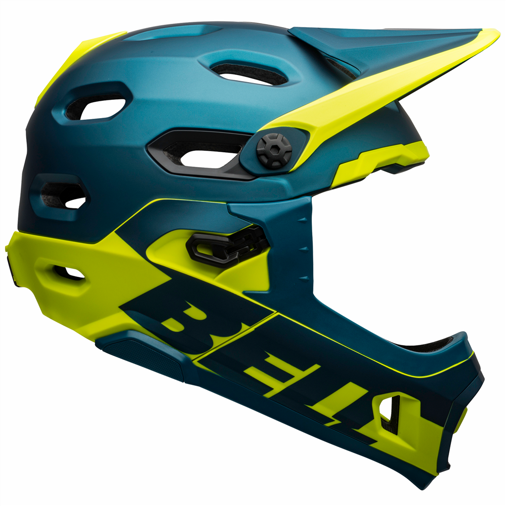 Super DH Spherical MIPS Helmet, matte/gloss blue/hi-viz - Hauptansicht