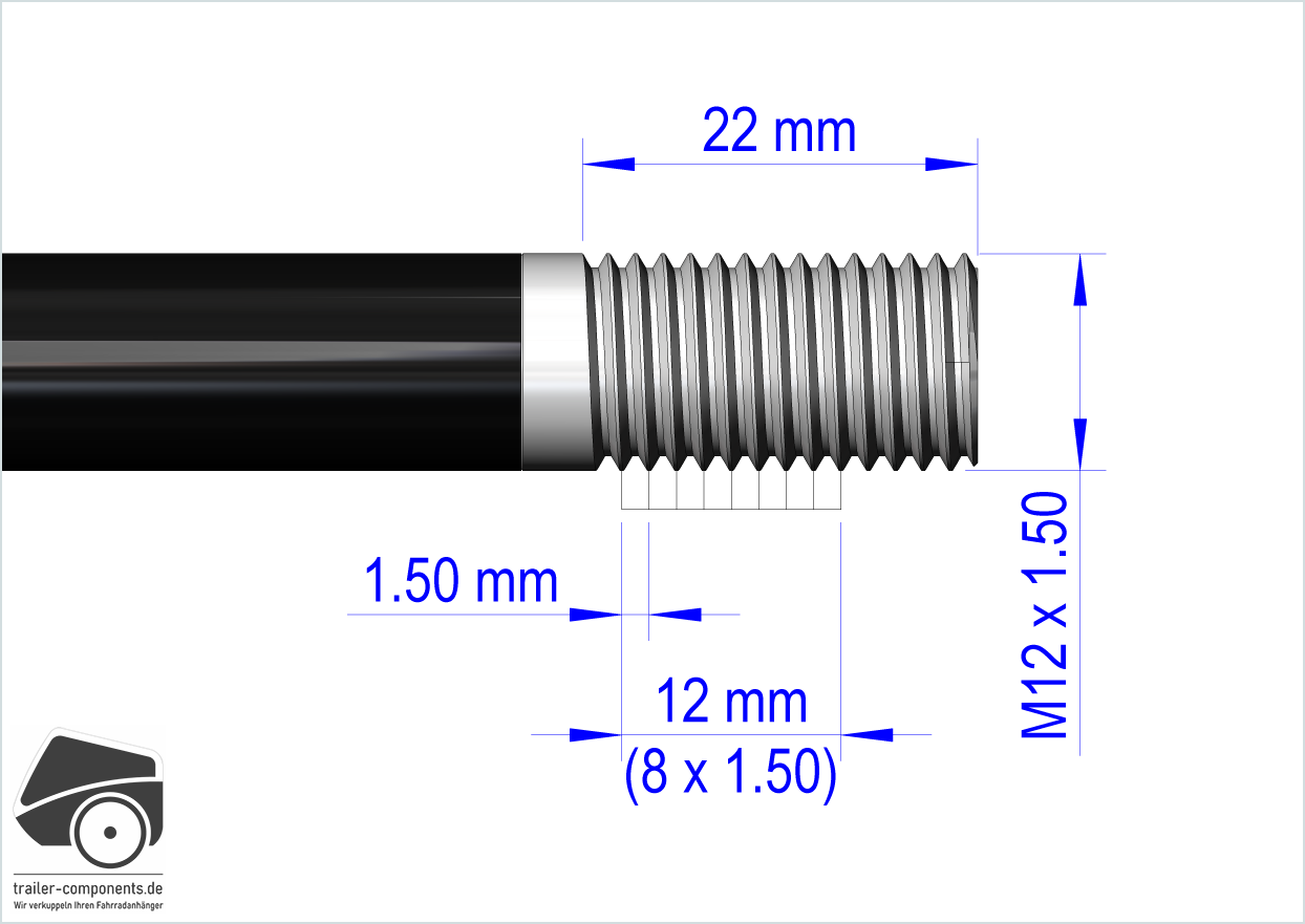 LEGGERO BECCO Steckachsenadapter für FOURMI / M12x1.5, 174mm