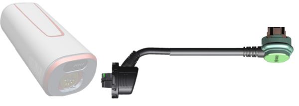 Bosch Kabelsatz PowerMore BCH392Y / schwarz / BCH3925, 50 mm, Vom Akkuhalter weg