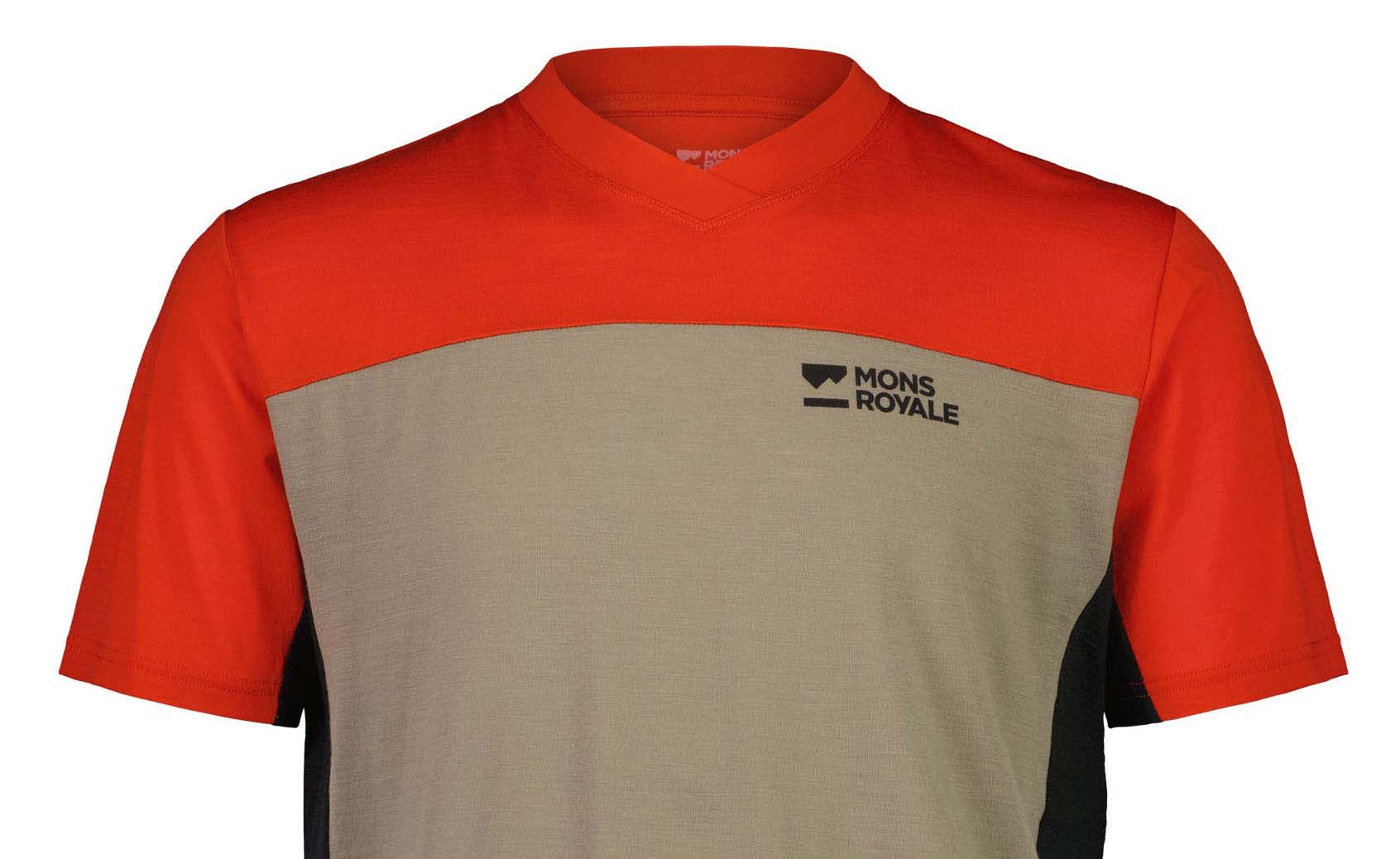 REDWOOD ENDURO Herren-Kurzarmshirt / retro red/black/walnut / S
