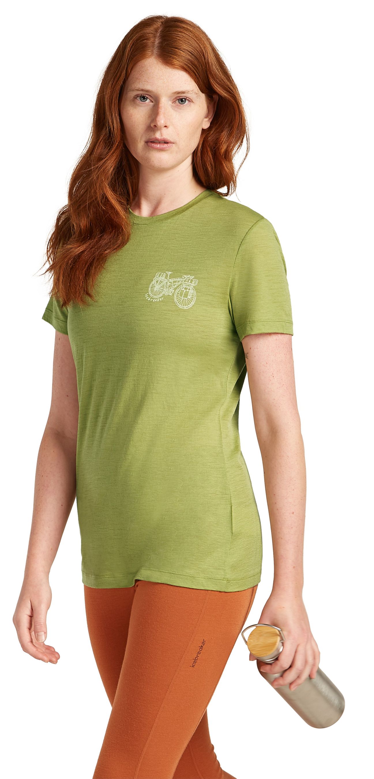 TL ADVENTURE RIDE Damen-Merino-Kurzarmshirt / olive / S