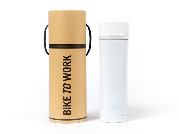 Edelstahlflasche mit Relief