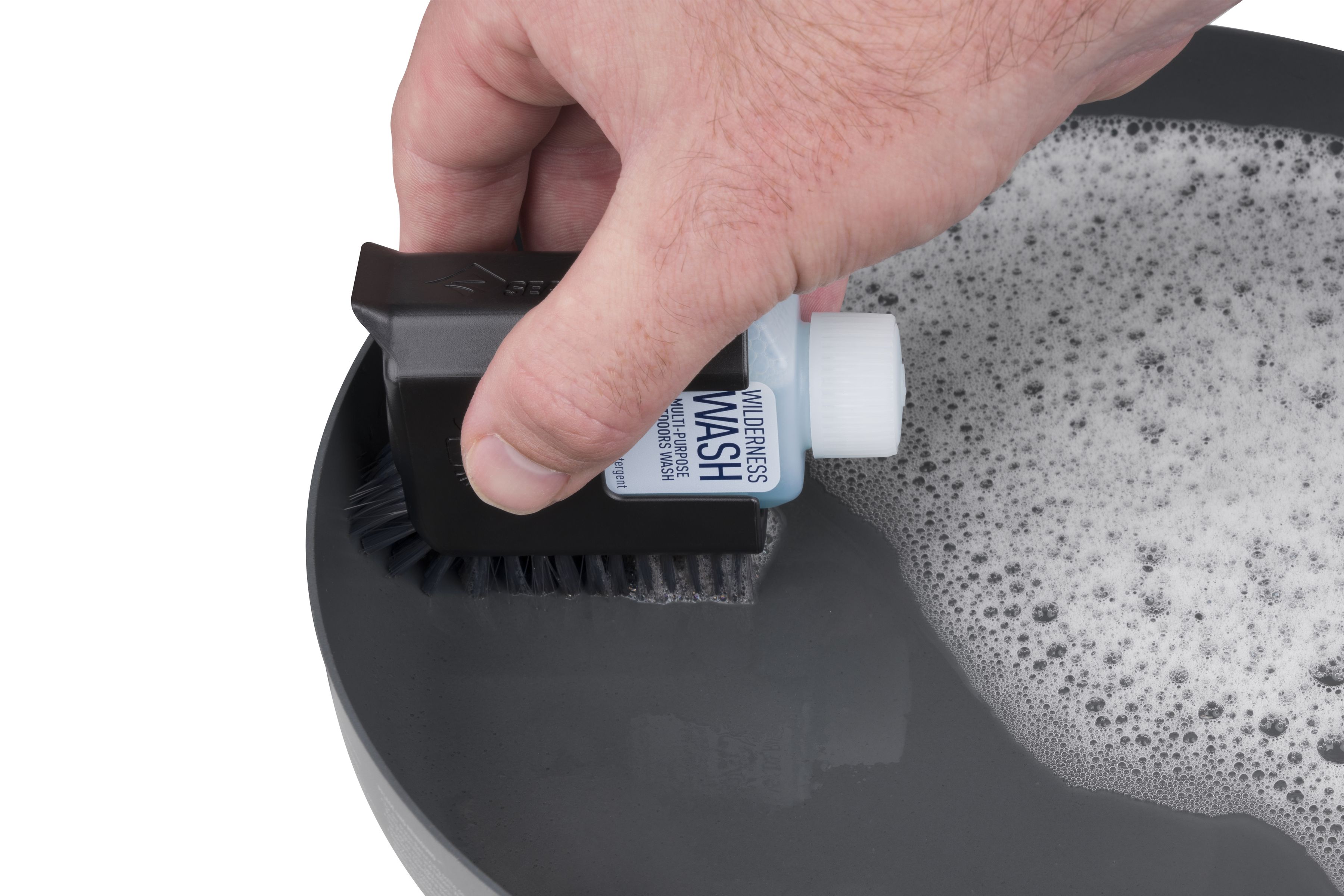 POT SCRUBBER & SOAP Bürste und Seife / schwarz / 50ML