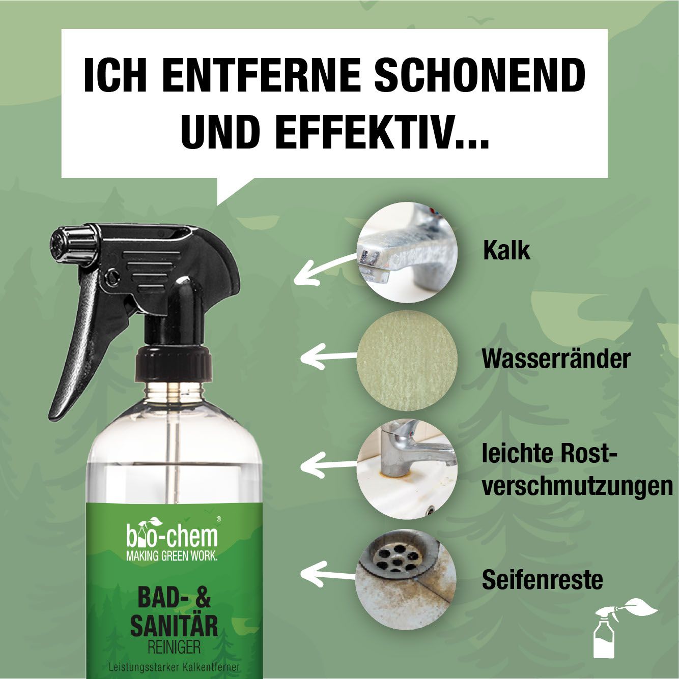 Bio-Chem Bad- und Sanitärreiniger / Spray, 750 ml