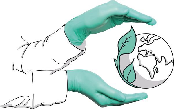 GREEN GLOVE Einweghandschuhe, 50 Stk. / green / L