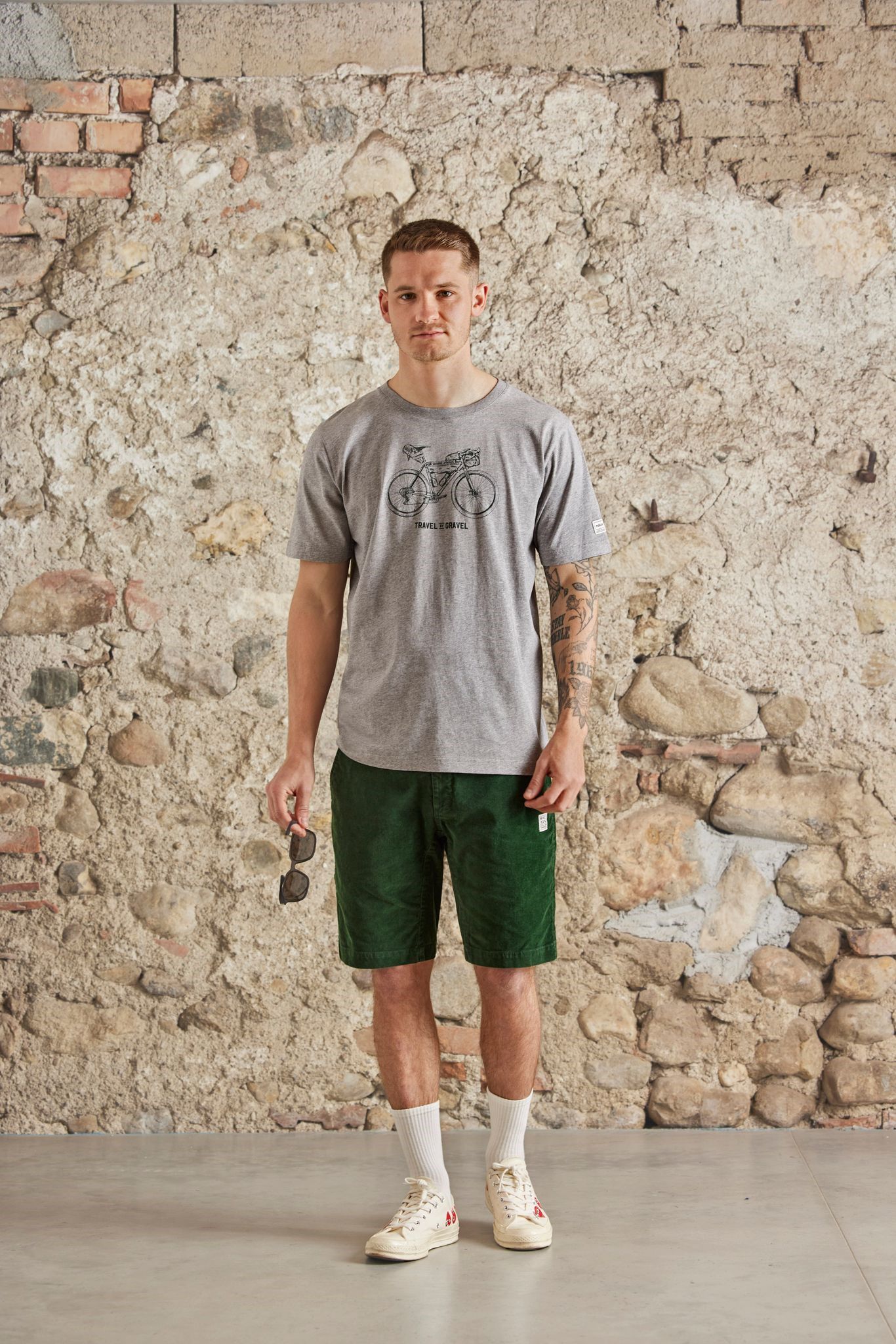 LAGAZUOIM Herren-Kurzarmshirt / grey melange / S