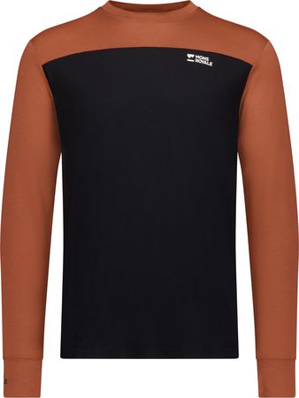 YOTEI Herren-Merino-Langarmshirt / sienna/black / S