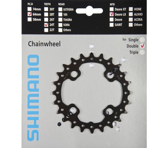 Kettenblatt SLX FC-M675 Double / schwarz / 24 Zähne, AM