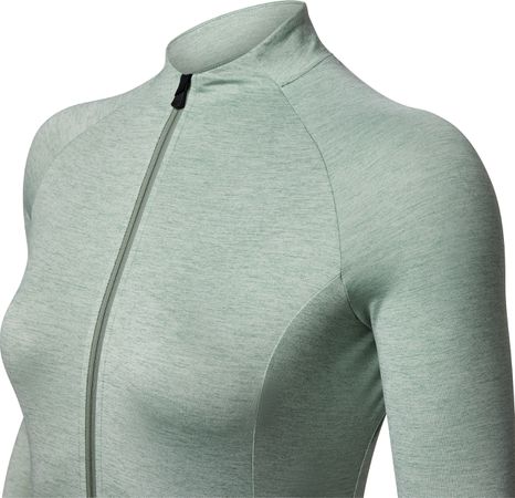 NEW ROAD Damen-Gravel-Langarmtrikot / hedge green heather / L